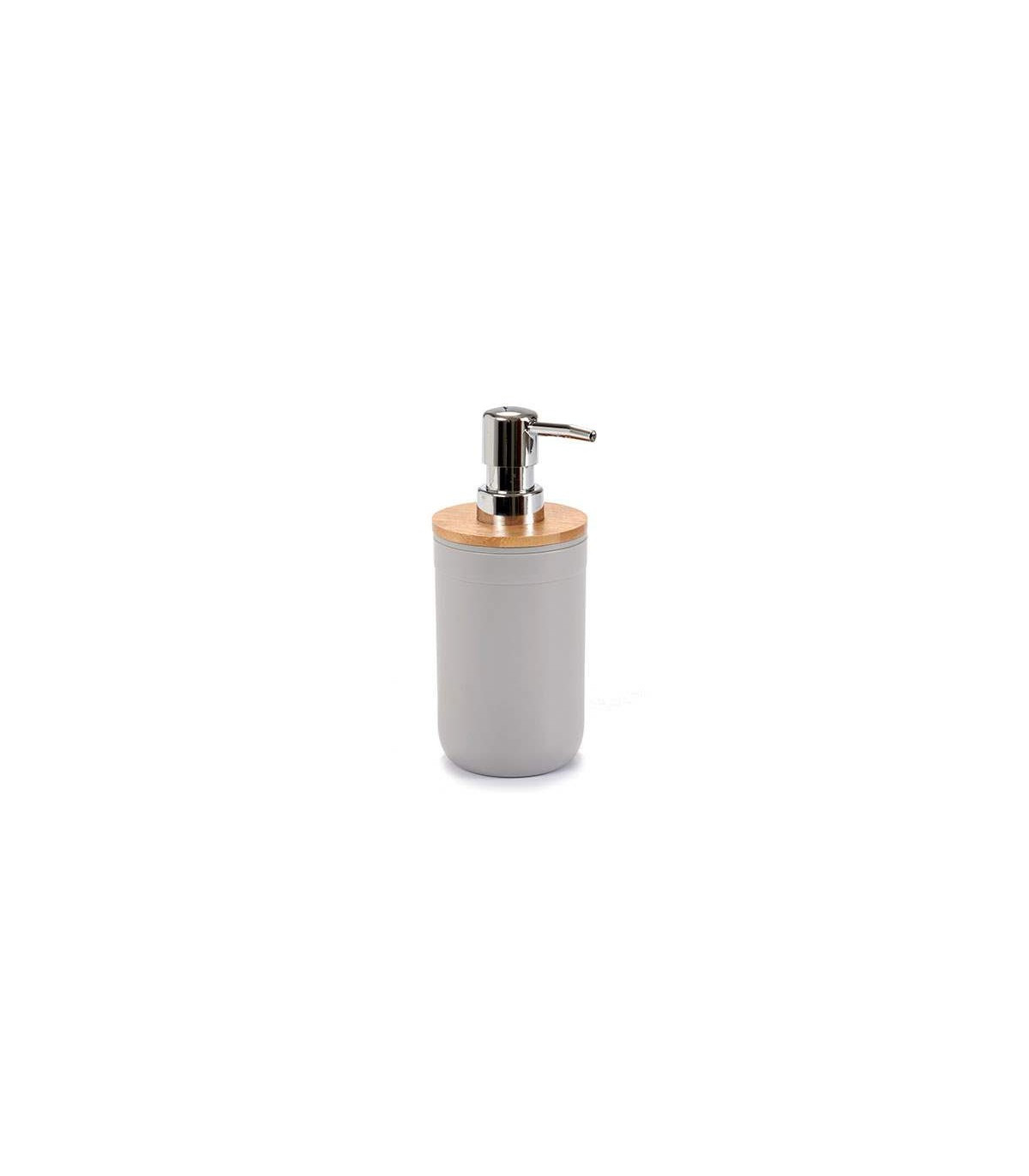wadiga Distributeur de Savon Gris et Bambou