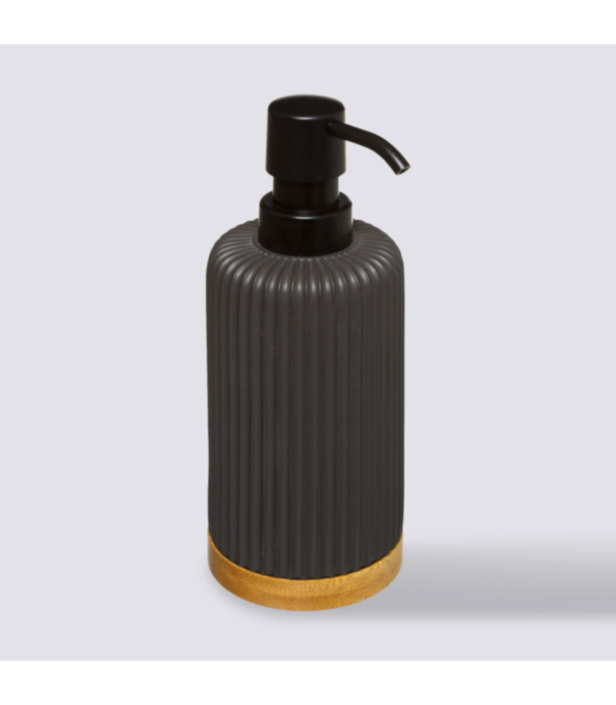 Wadiga Distributeur De Savon Noir Et Bambou - 7x18cm