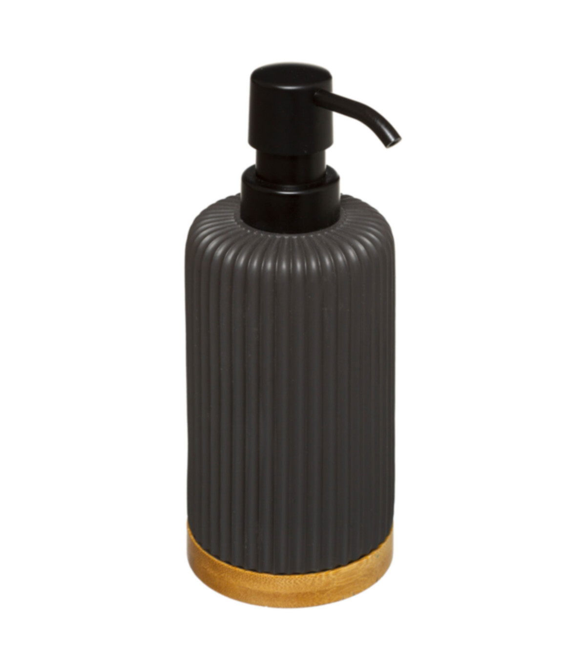 wadiga Distributeur de savon noir et bambou - 7x18cm