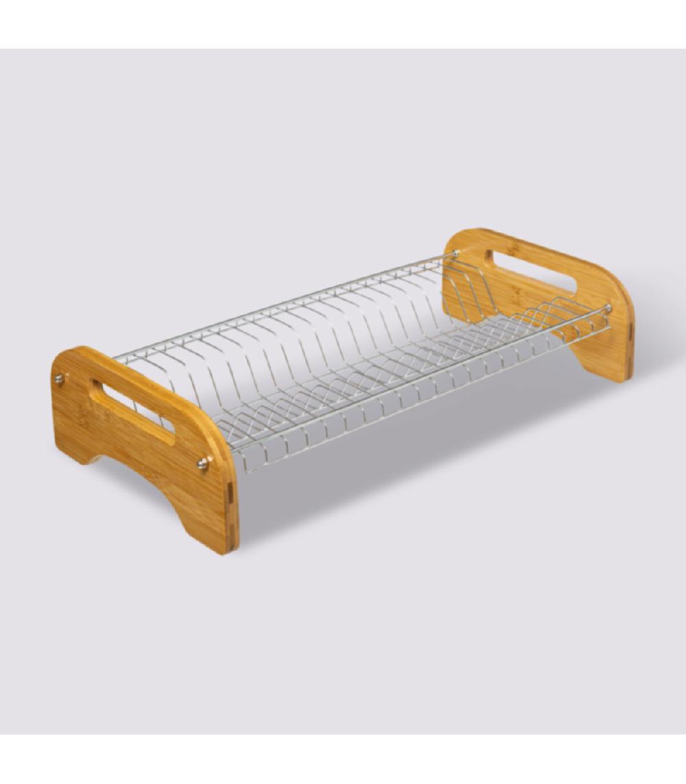 Wadiga Égouttoir à Vaisselle Rack Bambou Et Métal
