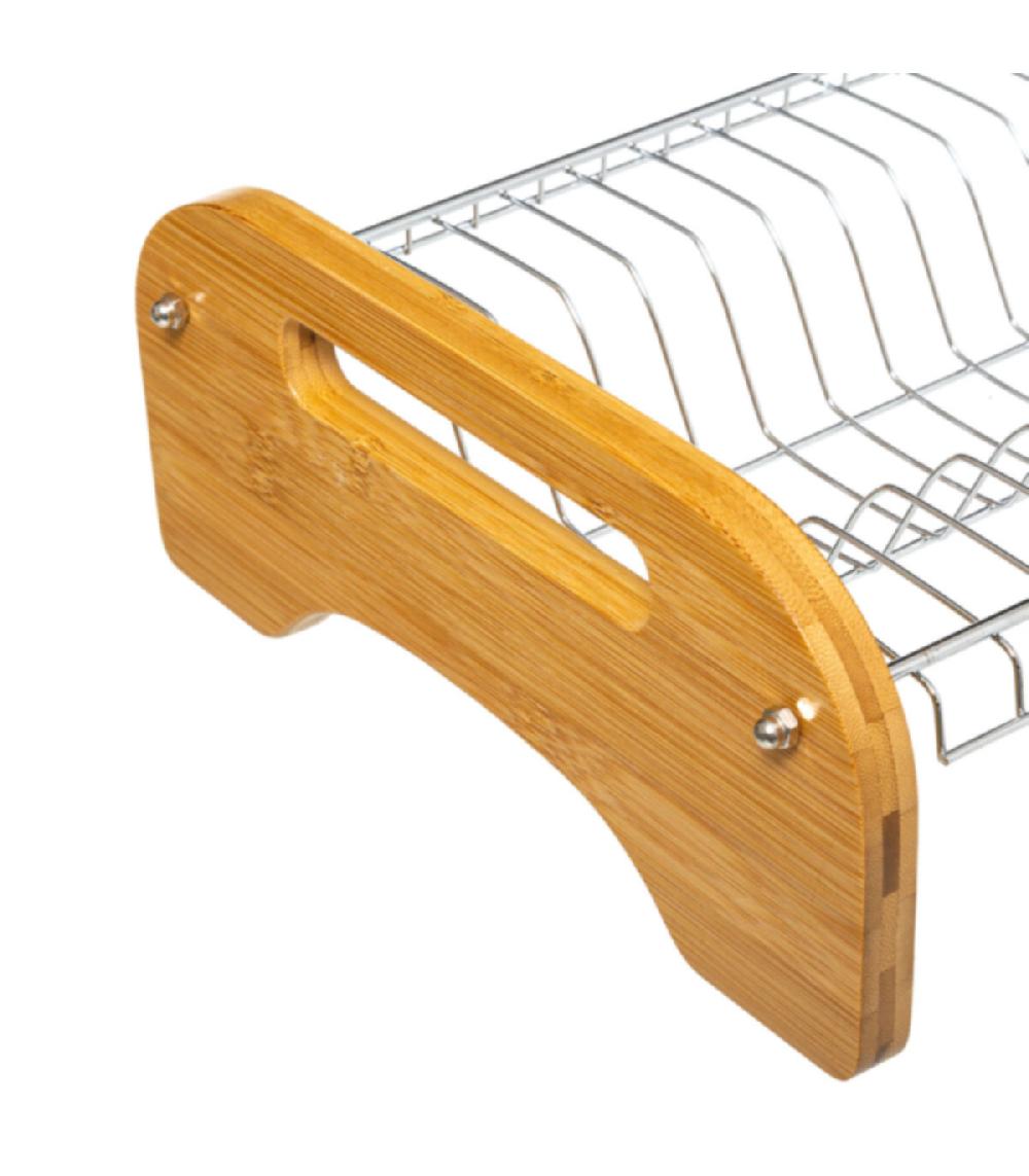 Wadiga Égouttoir à Vaisselle Rack Bambou Et Métal
