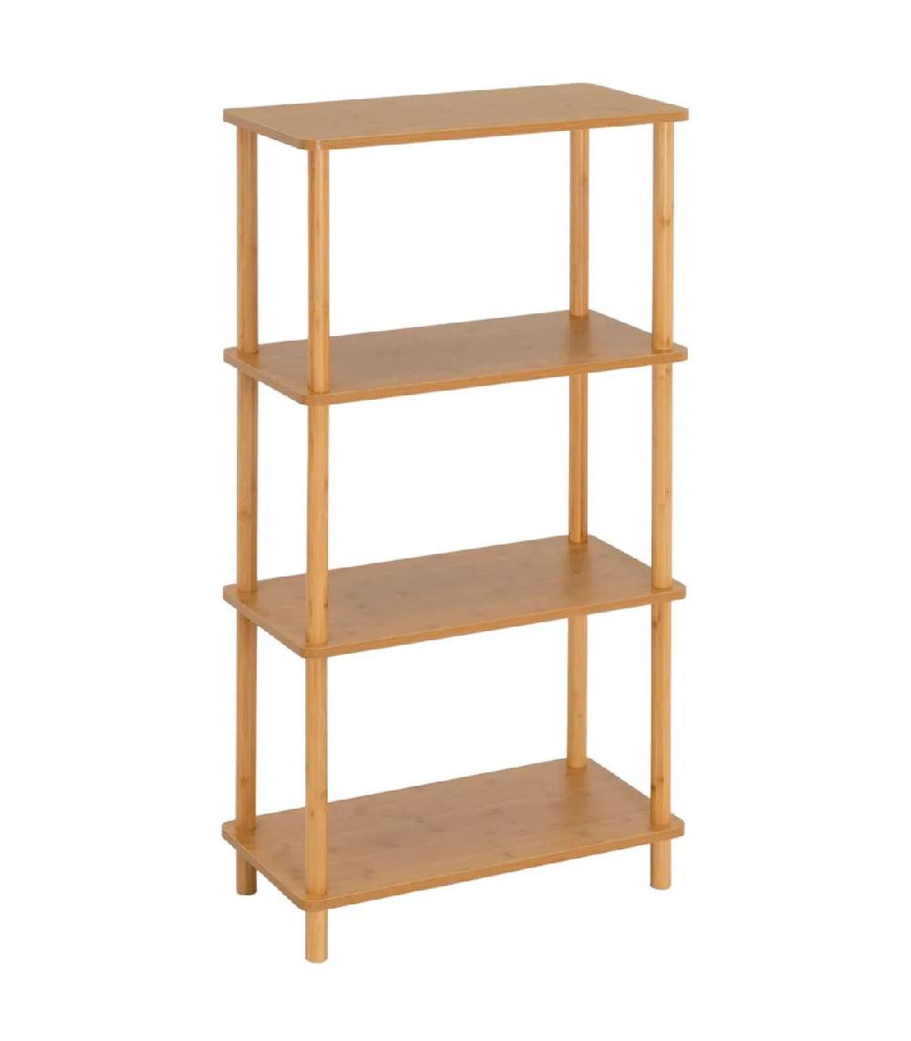 wadiga Étagère 4 plateaux bambou 60x30x115cm