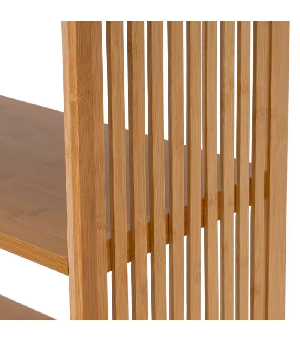 Wadiga Étagère 4 Plateaux Bambou 63x30x120cm