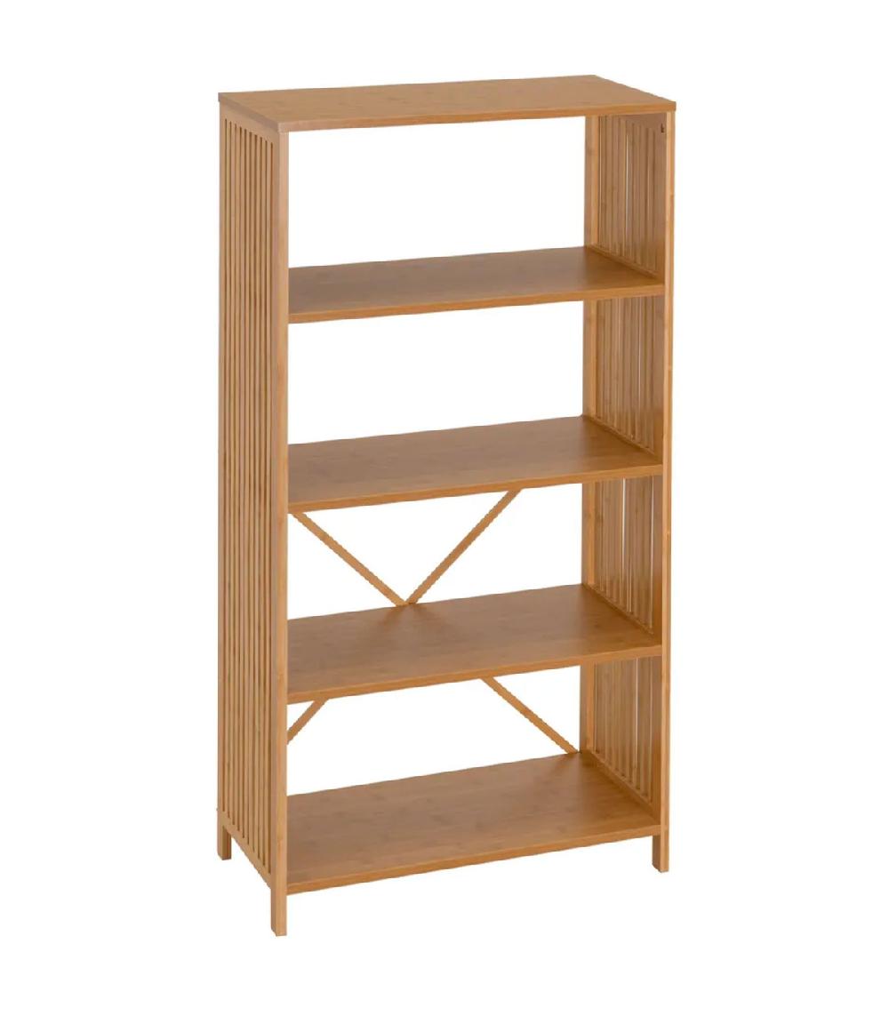 wadiga Étagère 4 plateaux bambou 63x30x120cm