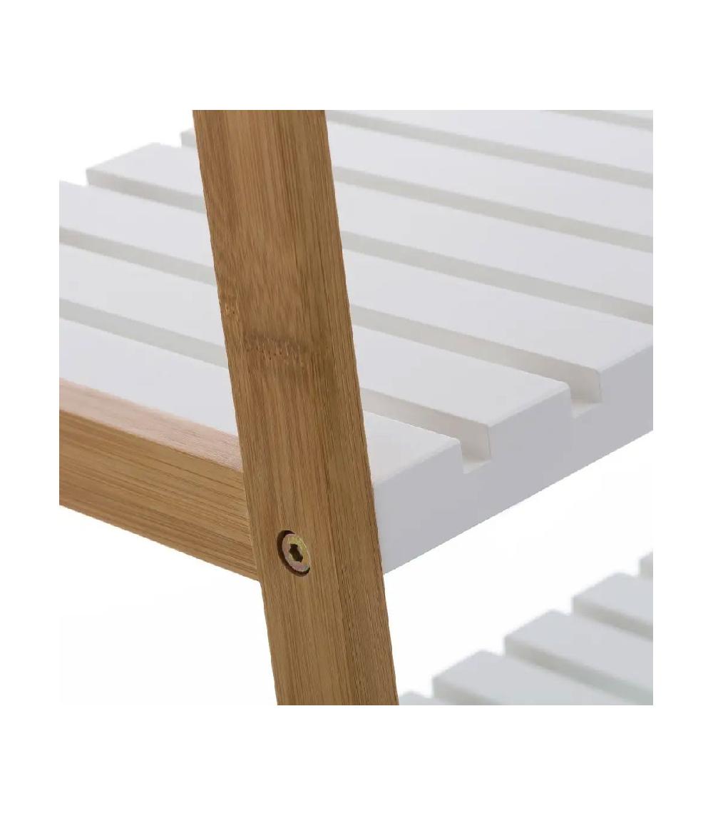 Wadiga Étagère Bambou Et Bois Étroite 3 Niveaux