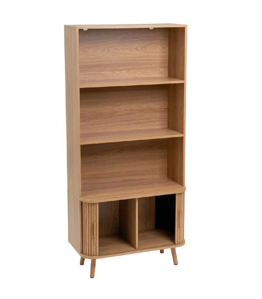 Wadiga Étagère Bibliothèque Effet Bois 80x40x172cm