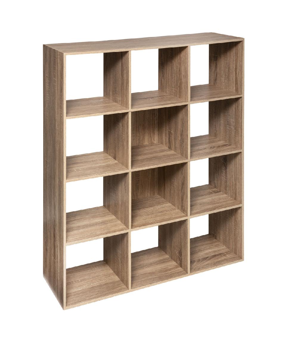 wadiga Étagère bois 12 Casiers 102x32x135.5cm