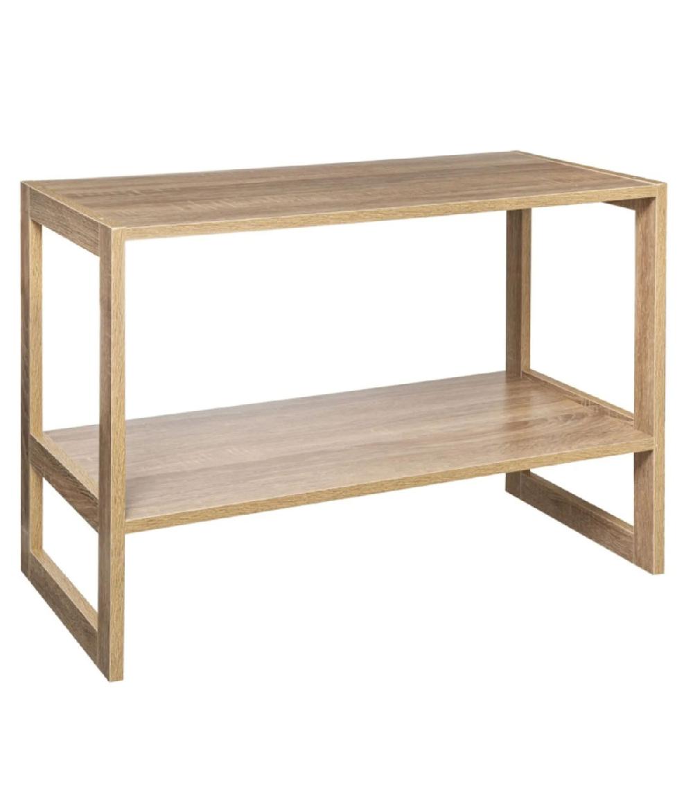 wadiga Étagère bois 2 étages 69x33.5x51cm