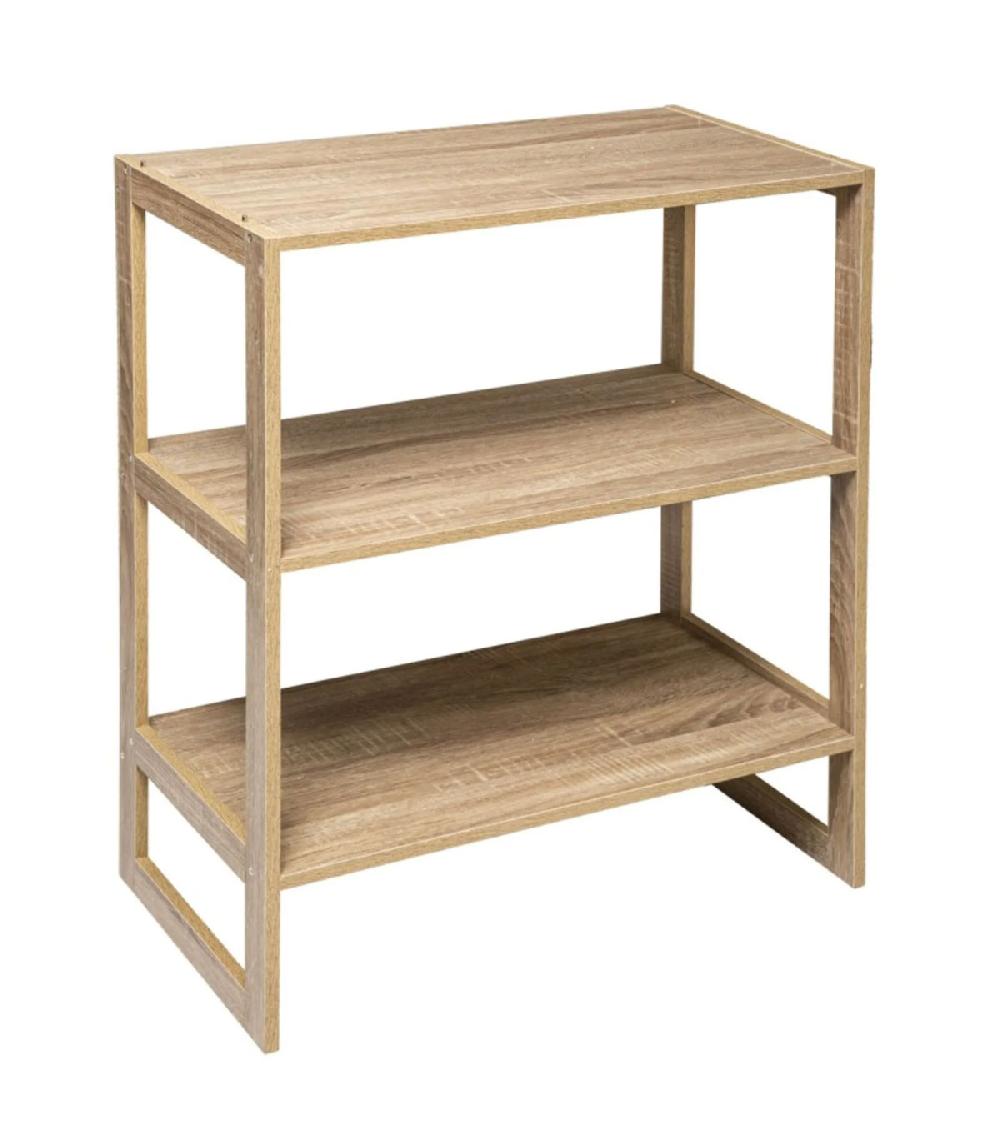 wadiga Étagère bois 3 étages 69x33.5x84cm