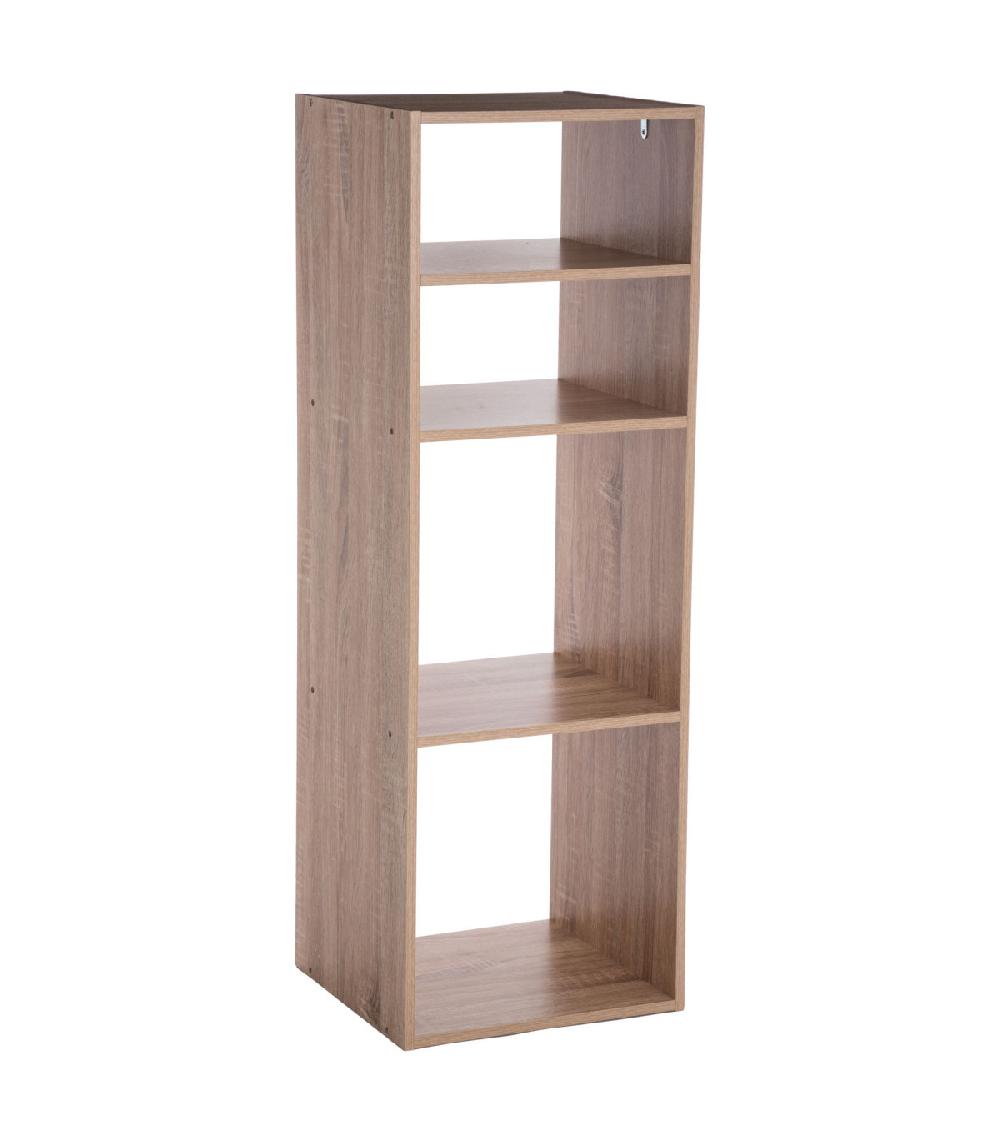 wadiga Étagère bois 4 casiers - 34.5x32x100.5cm