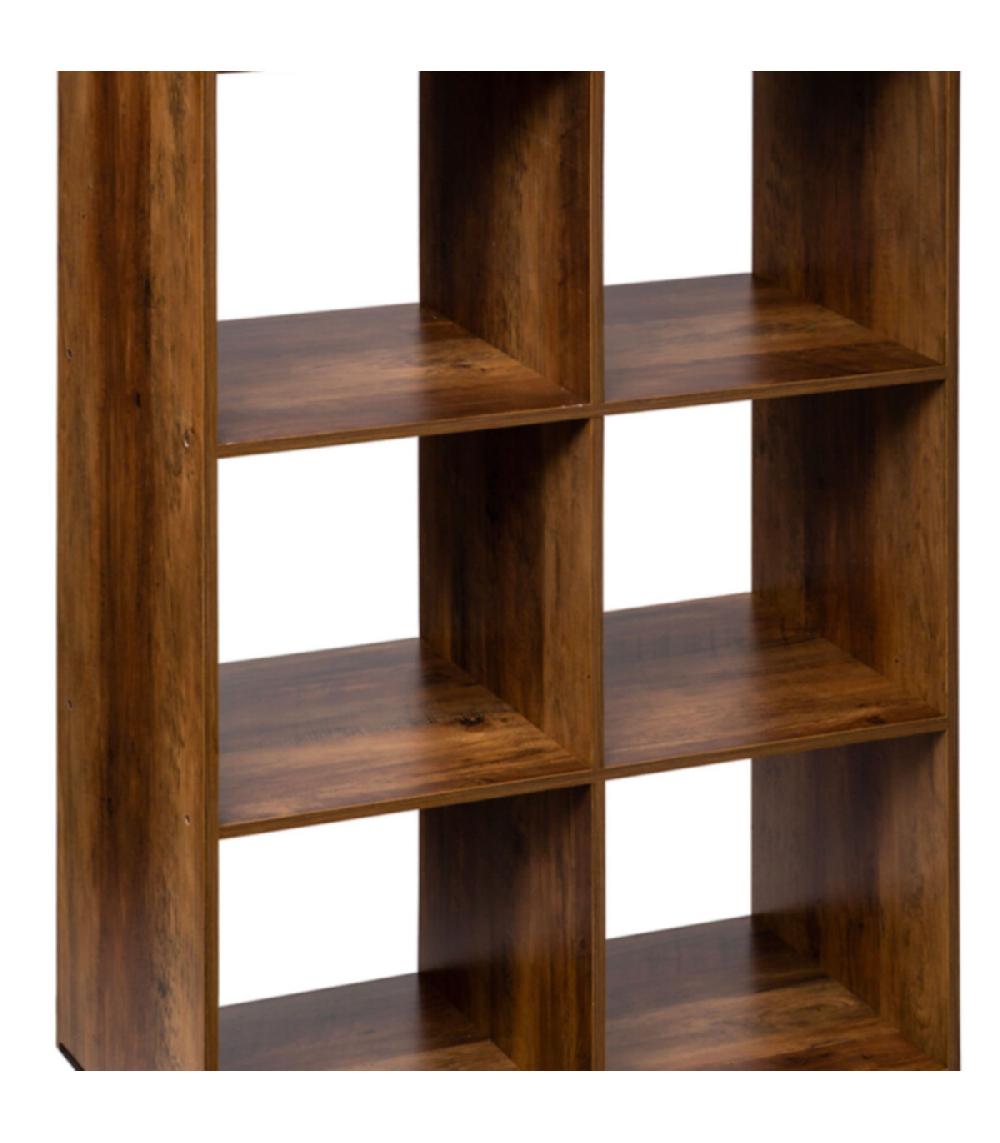 Wadiga Étagère Bois 6 Casiers - 67.5x32x100.5cm