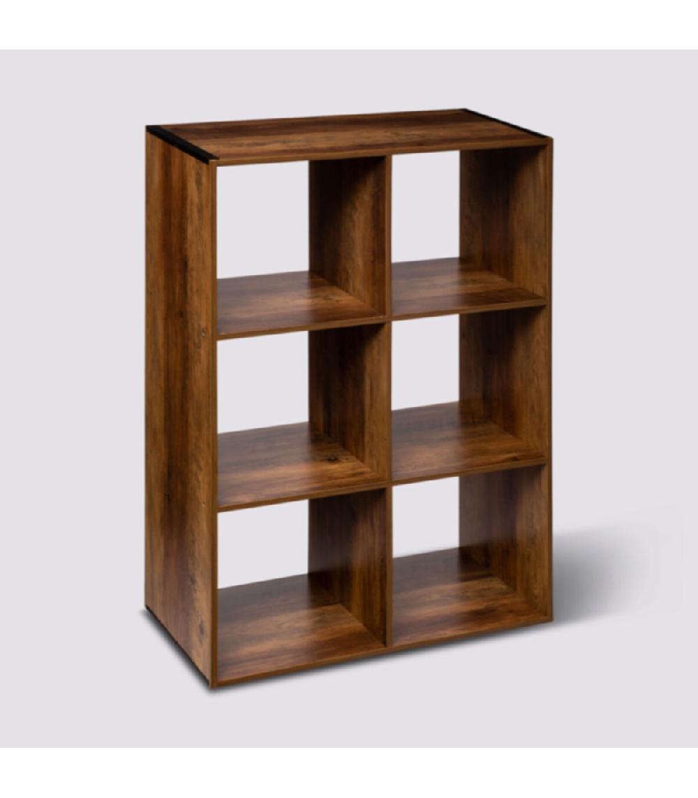 Wadiga Étagère Bois 6 Casiers - 67.5x32x100.5cm