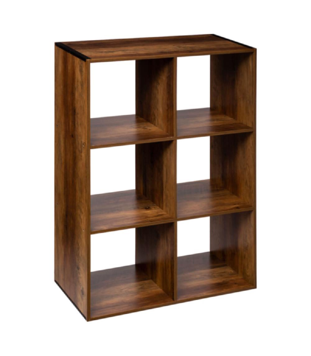 wadiga Étagère bois 6 Casiers - 67.5x32x100.5cm
