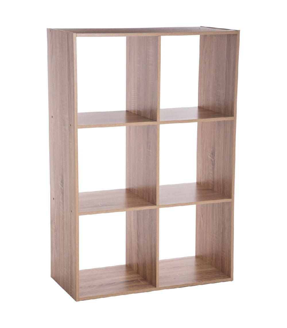 wadiga Étagère bois 6 Casiers - 67.5x32x100.5cm