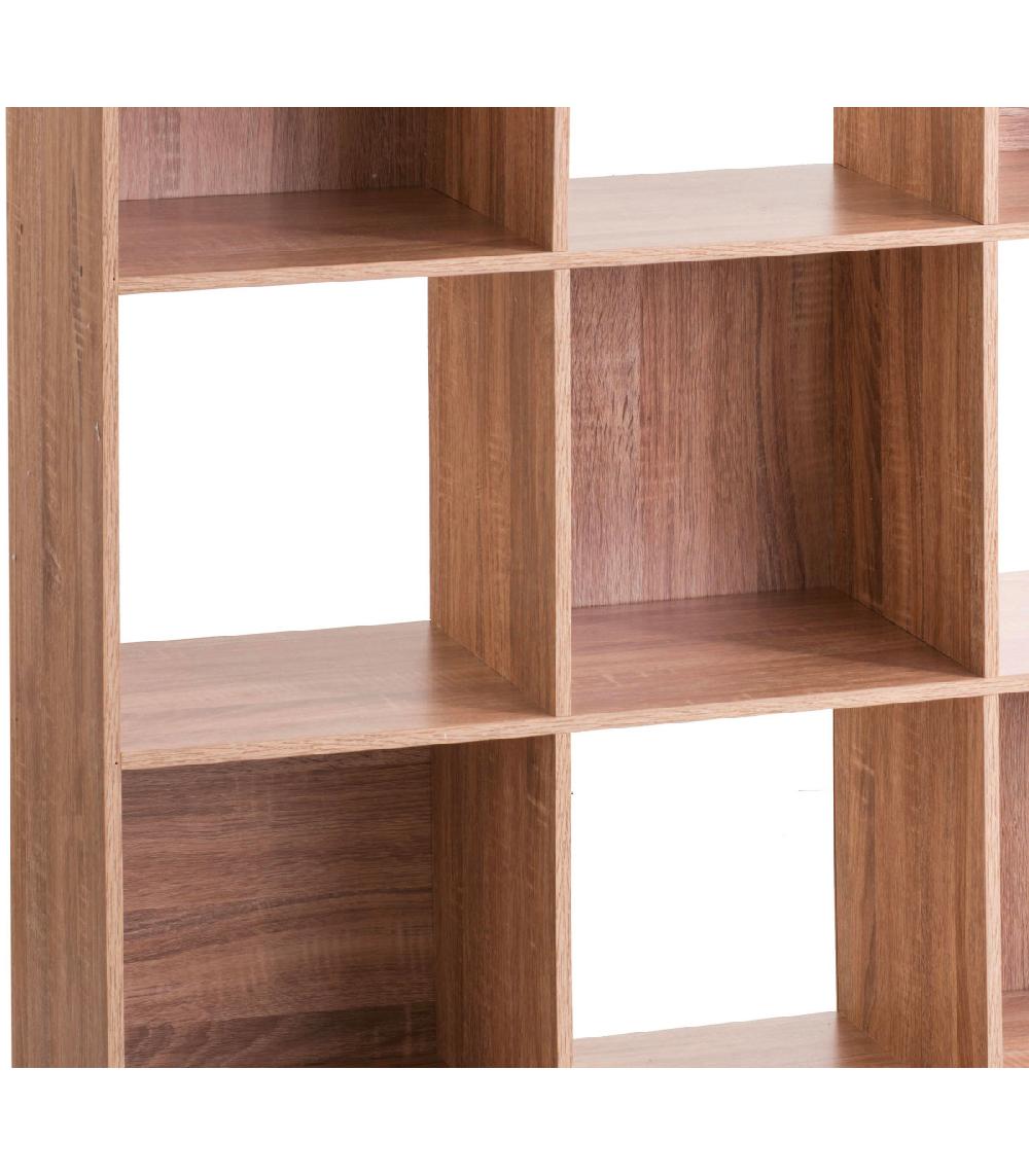 Wadiga Étagère Bois 9 Casiers - 100.5x32x100.5cm