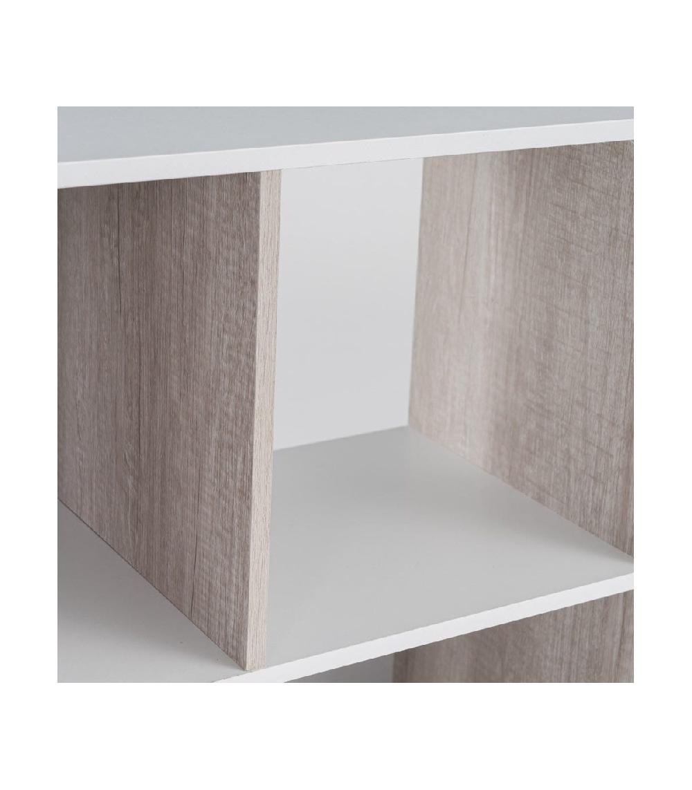 Wadiga Étagère Bois Et Blanc - 4 Casiers