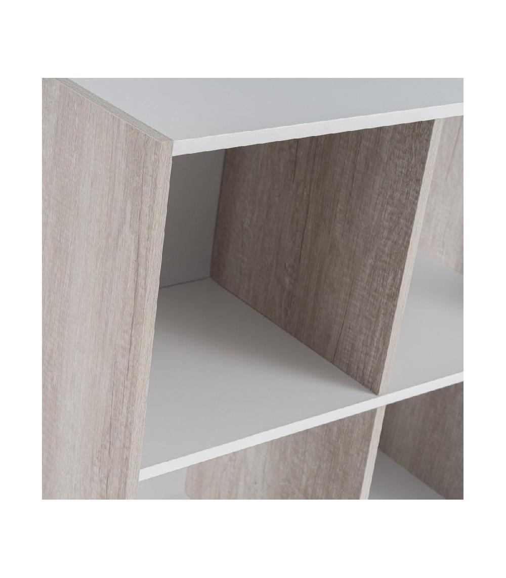Wadiga Étagère Bois Et Blanc - 4 Casiers
