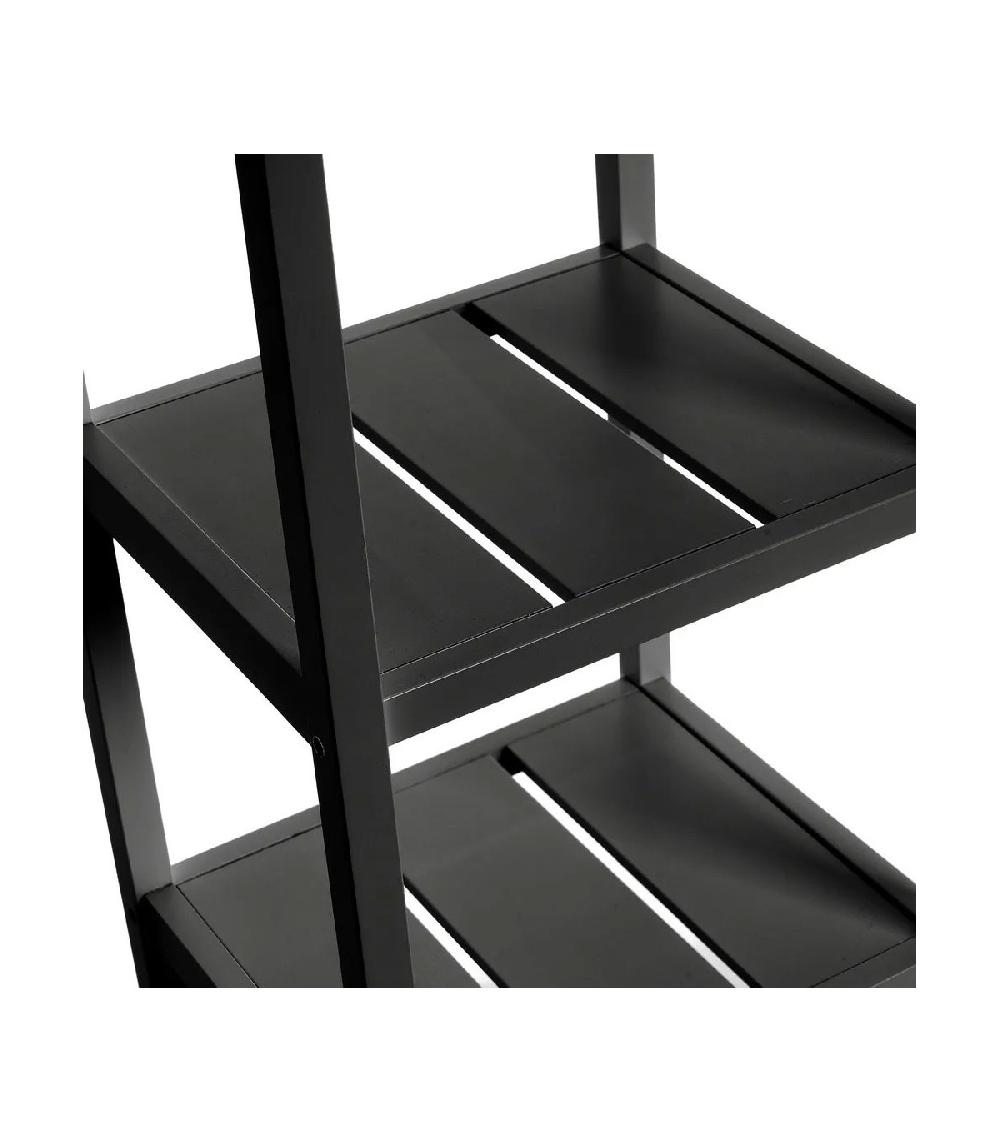 Wadiga Étagère Bois Noir 5 Plateaux - 37x33x140cm