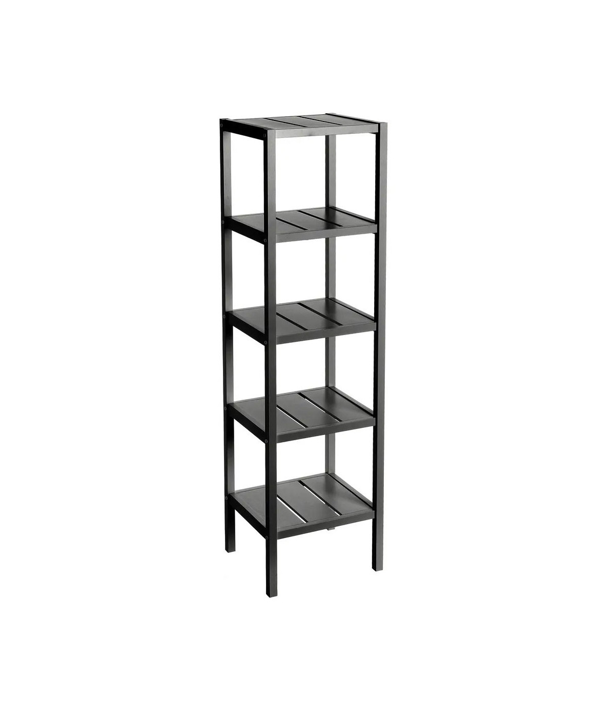 wadiga Étagère bois noir 5 plateaux - 37x33x140cm