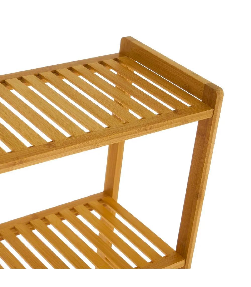 Wadiga Étagère Contour WC En Bambou 60x25x161cm