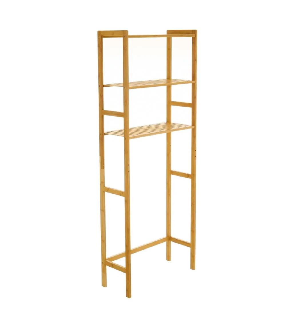 wadiga Étagère contour WC en bambou 60x25x161cm