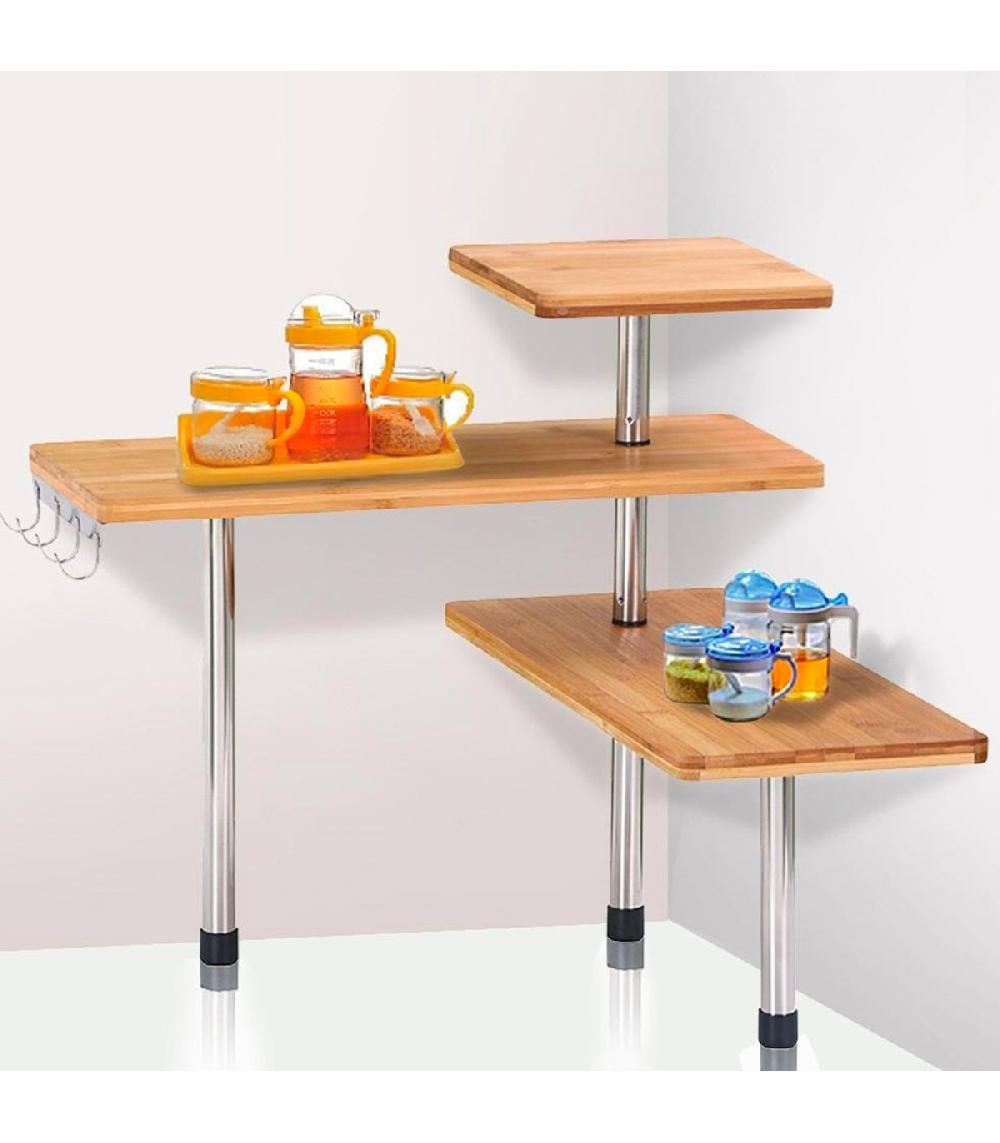 Wadiga Étagère D'angle De Rangement Pour Cuisine