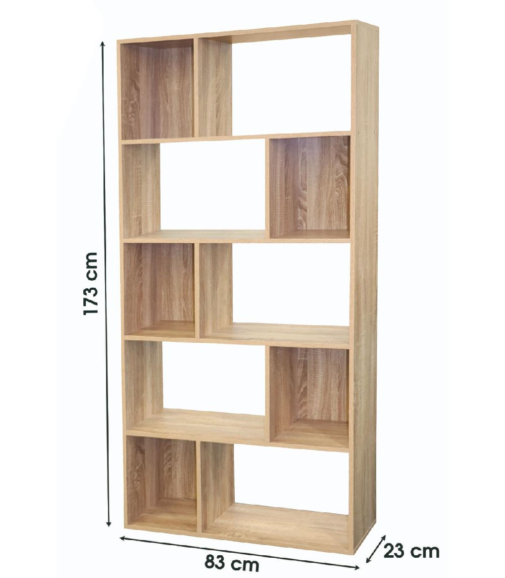 Wadiga Étagère En Bois 10 Casiers - Hauteur 173cm