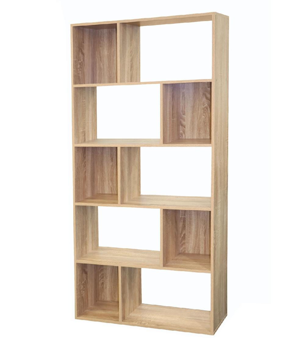 wadiga Étagère en Bois 10 Casiers - Hauteur 173cm