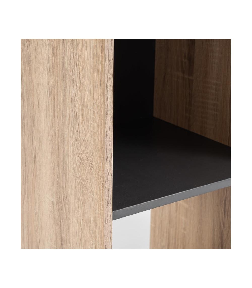 Wadiga Étagère En MDF Bois Et Gris - 4 Casiers