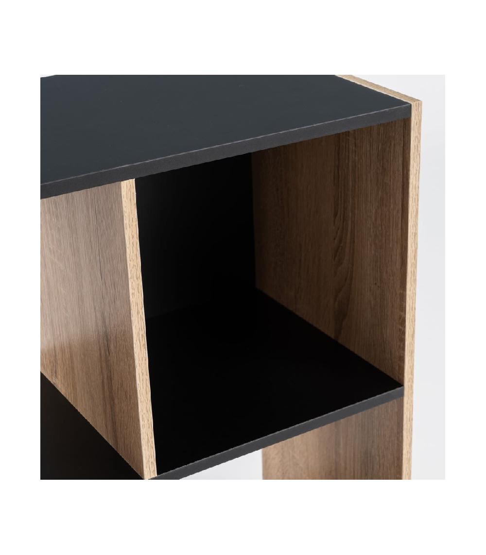 Wadiga Étagère En MDF Bois Et Noir - 4 Casiers