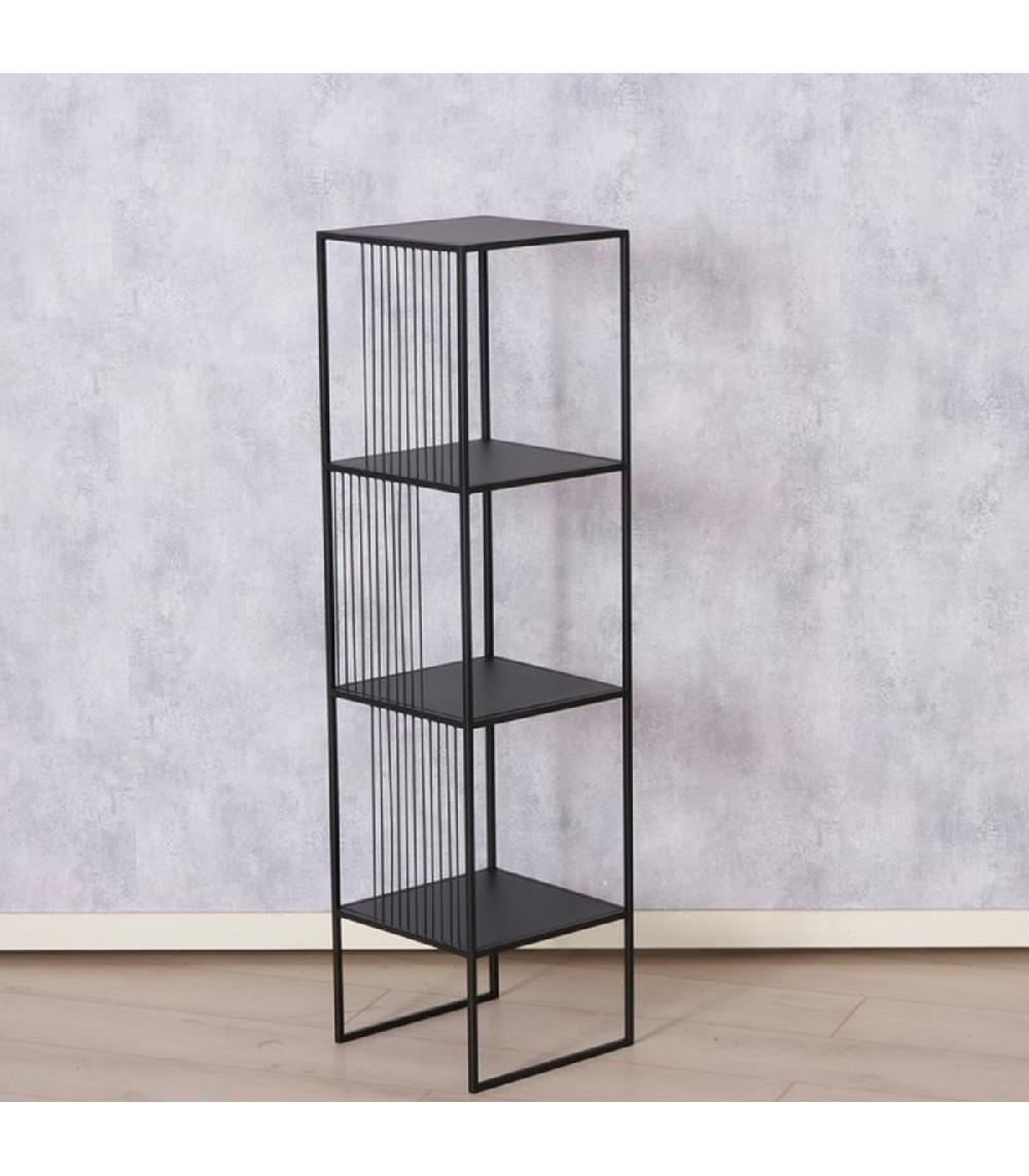 Wadiga Étagère Métal Noir 4 Niveaux 30x30x115cm