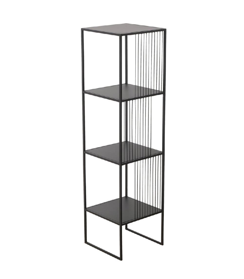 wadiga Étagère métal noir 4 niveaux 30x30x115cm