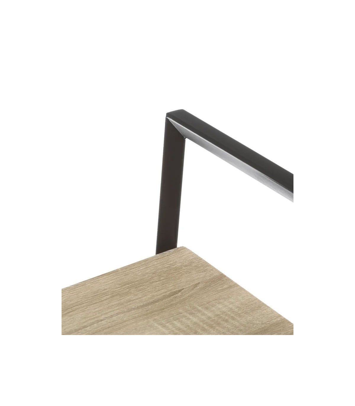 Wadiga Étagère Métal Noir Et Bois 3 Étages