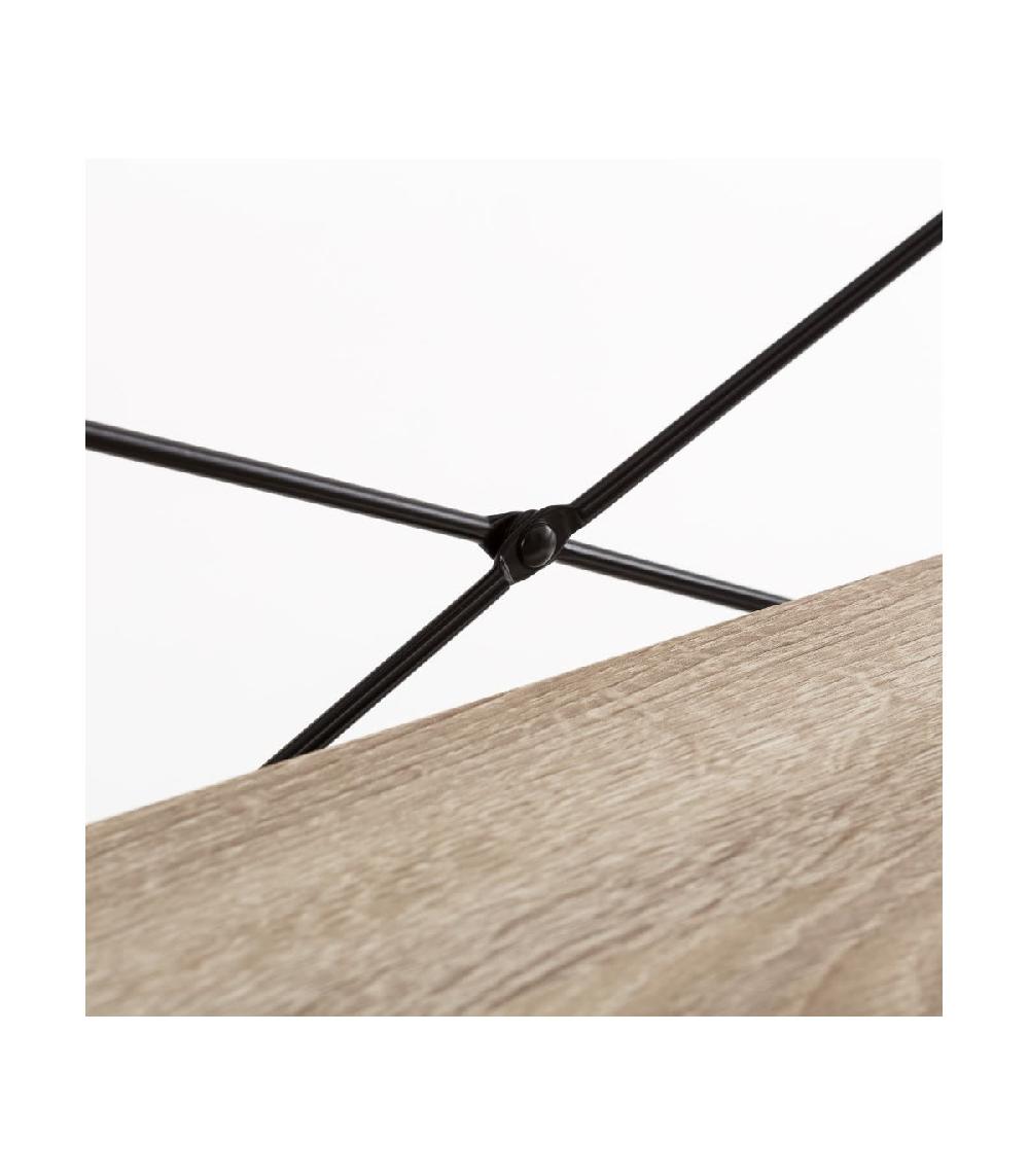 Wadiga Étagère Métal Noir Et Bois 4 Étages