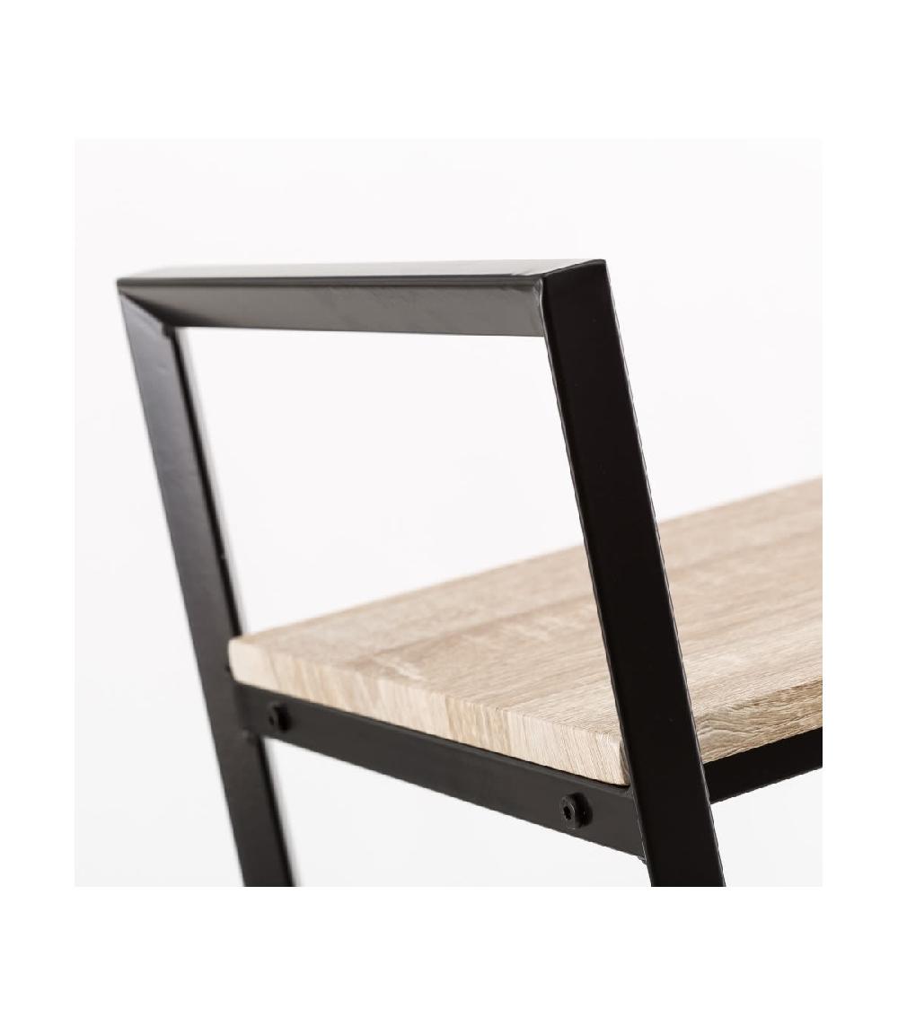 Wadiga Étagère Métal Noir Et Bois 4 Étages