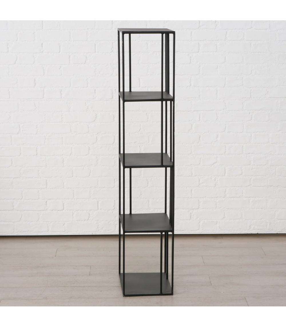 Wadiga Étagère Métal Noir - Hauteur 140cm