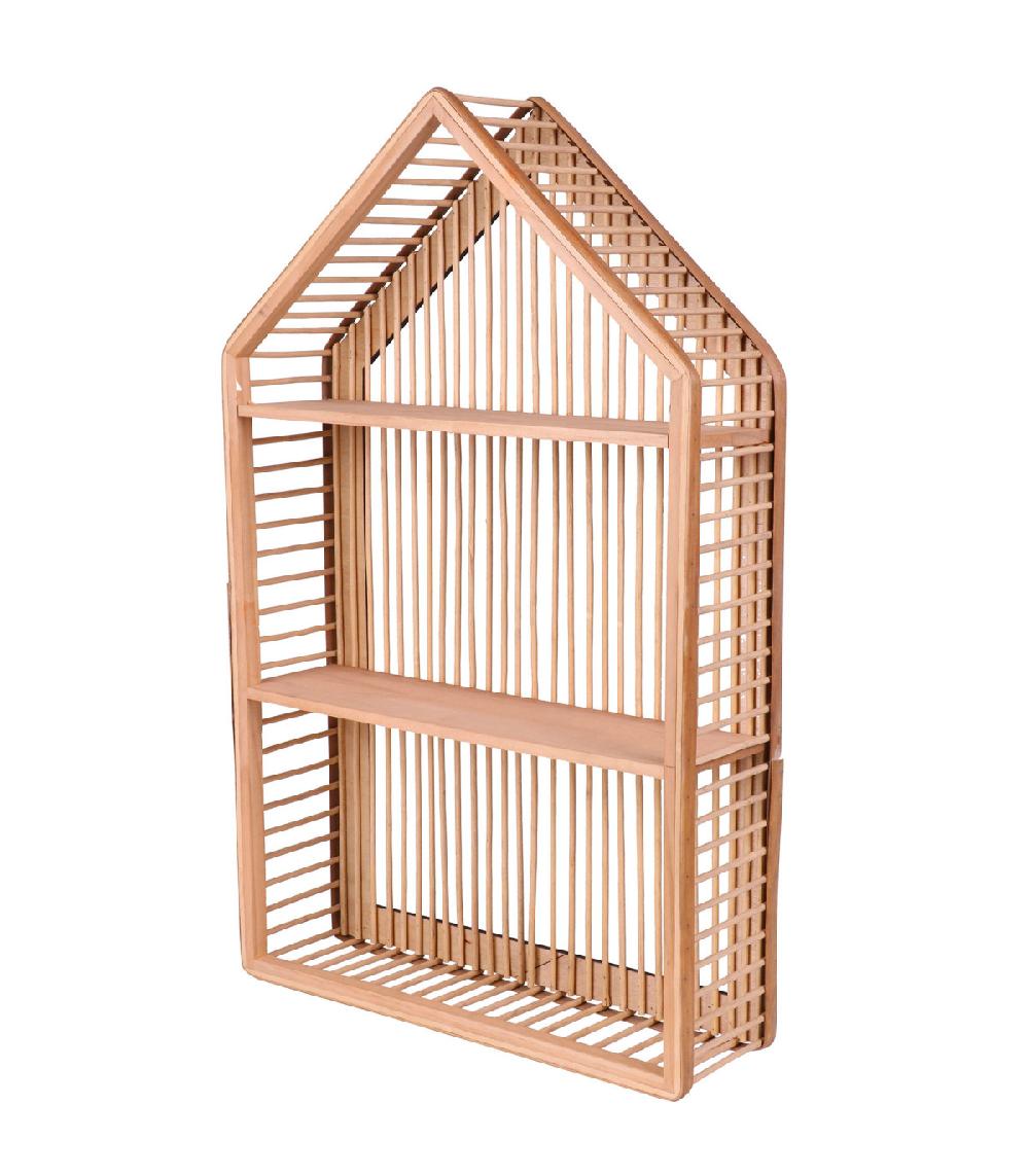 wadiga Étagère murale 2 niveaux bois maison