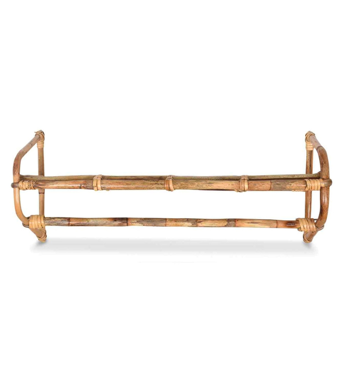 Wadiga Étagère Murale Bois Et Rotin 55x15x20cm