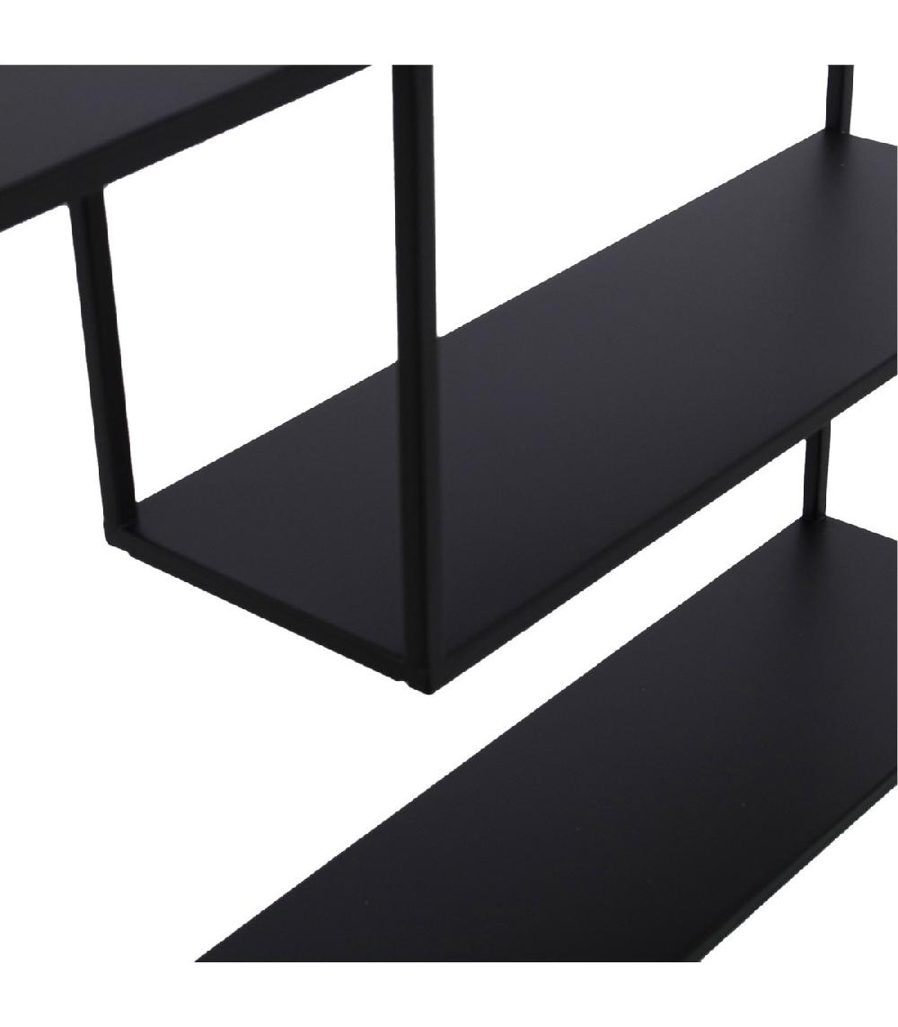 Wadiga Étagère Murale Métal Noir 55x12x70cm
