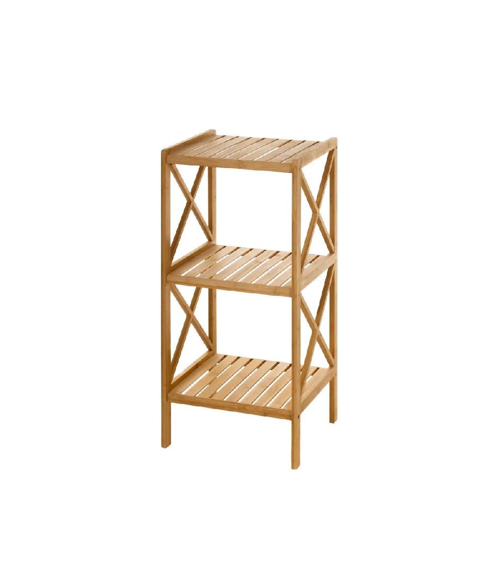 wadiga Étagère Salle de Bain Bambou 3 Plateaux