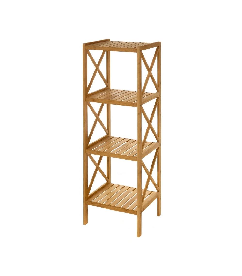 wadiga Étagère Salle de Bain Bambou 4 Plateaux