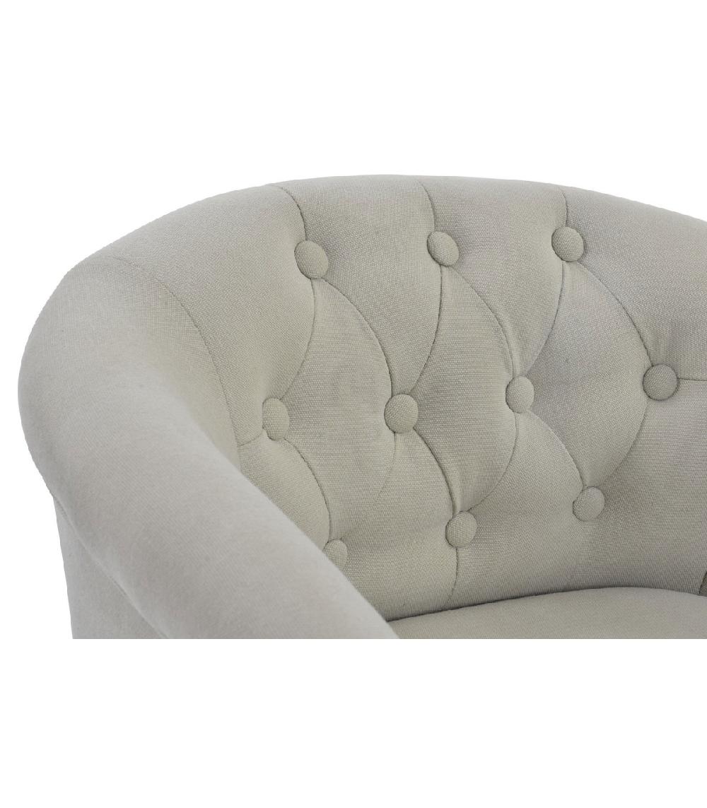 Wadiga Fauteuil Capitonné Classique Beige