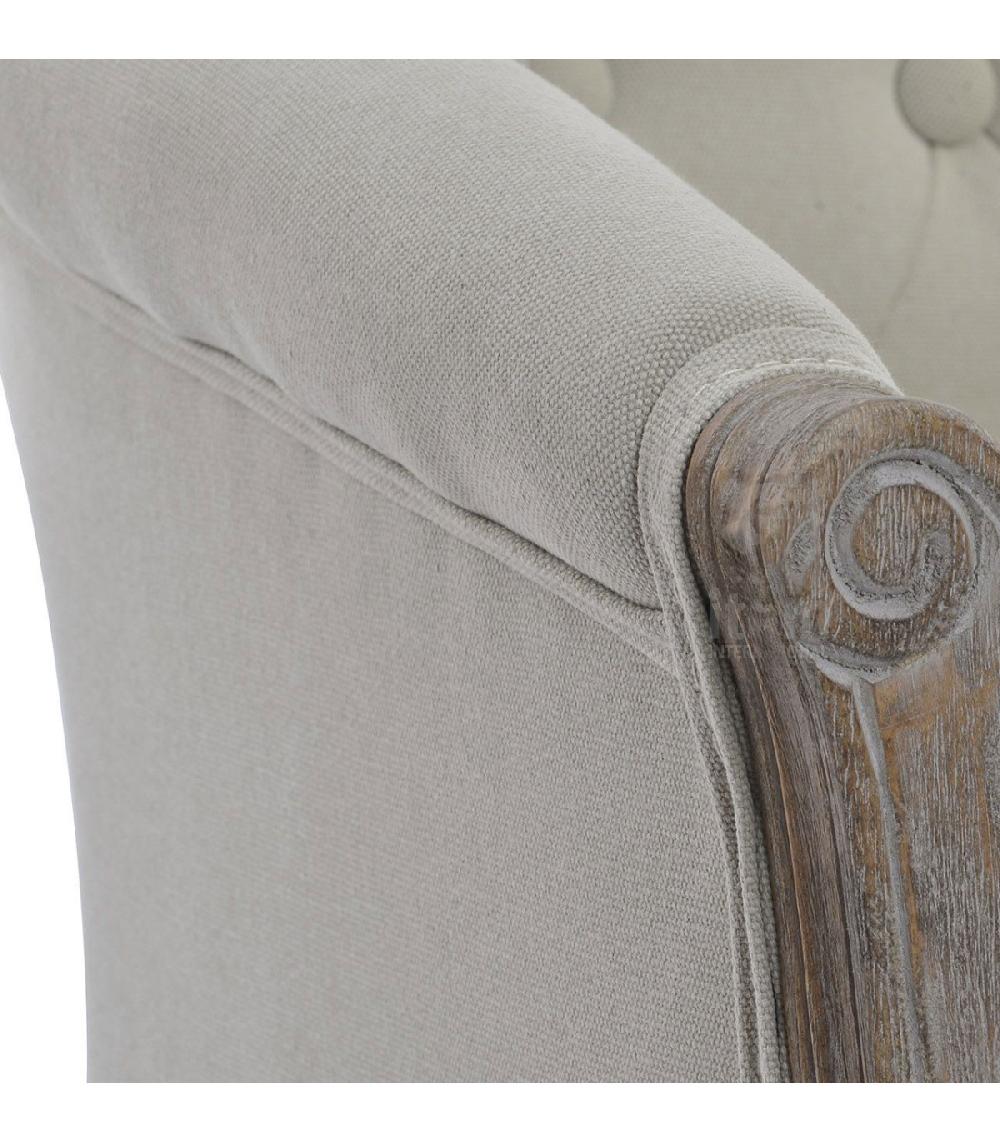 Wadiga Fauteuil Capitonné Classique Beige