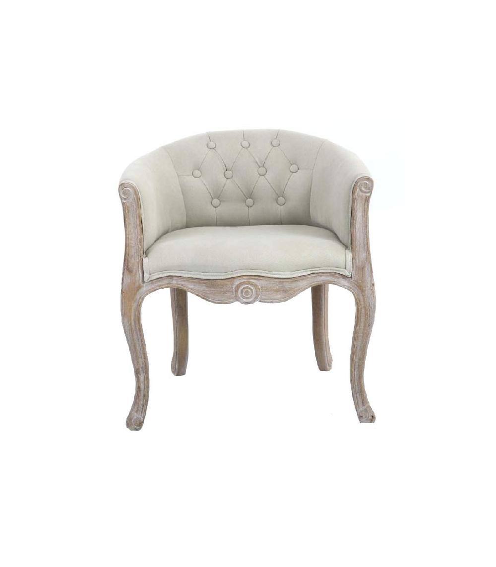 wadiga Fauteuil Capitonné Classique Beige