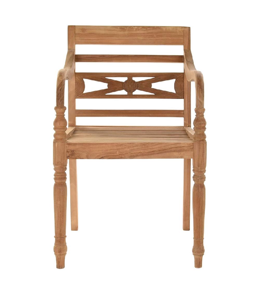 Wadiga Fauteuil De Jardin En Teck 54x47x85cm