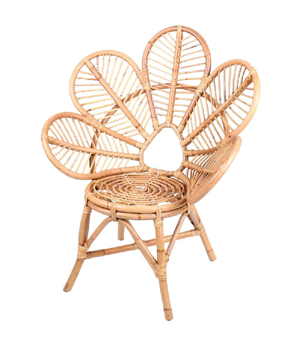 wadiga Fauteuil en rotin tulipe 95x63x114cm