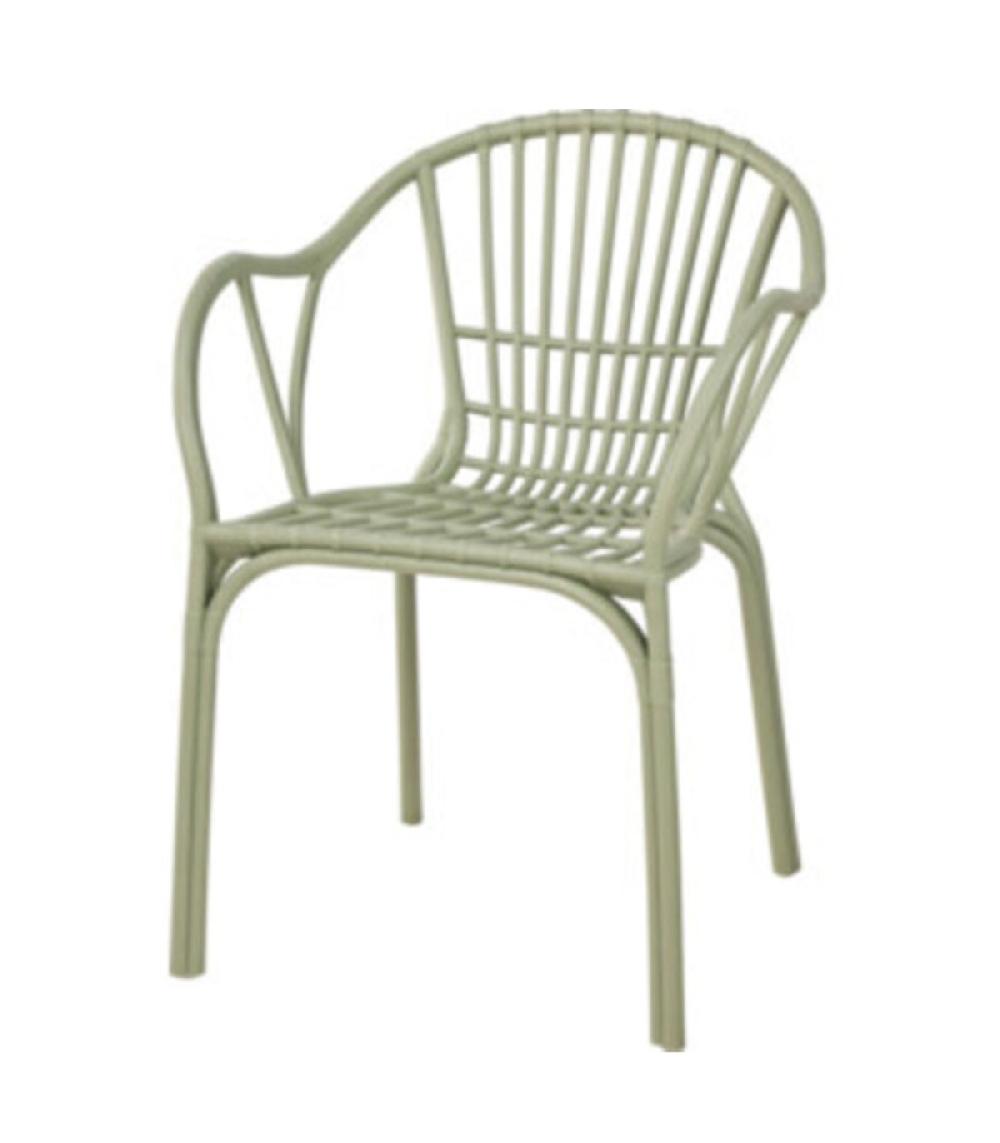 wadiga Fauteuil jardin en polypropylène vert