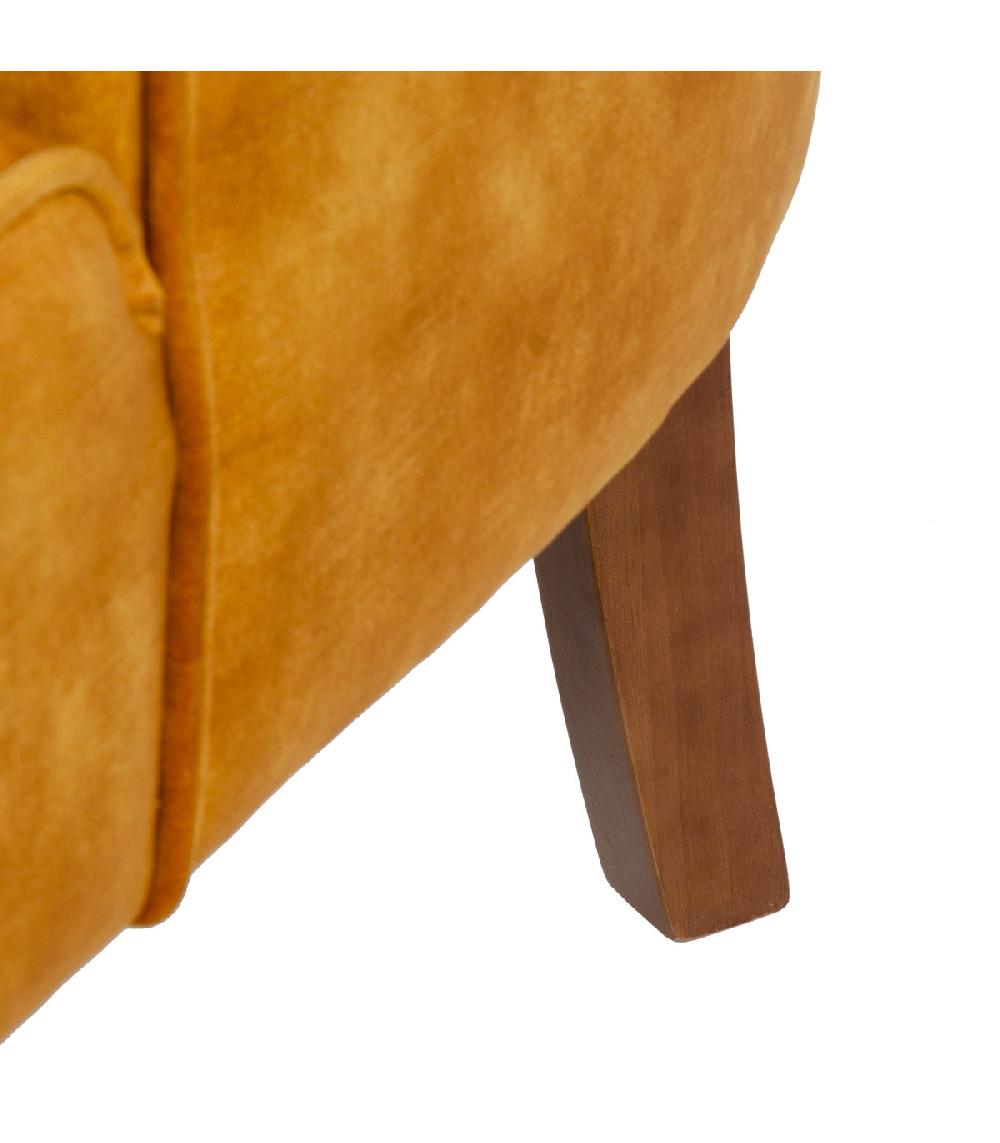 Wadiga Fauteuil Ocre En Tissu Et Bois 77x64x88cm