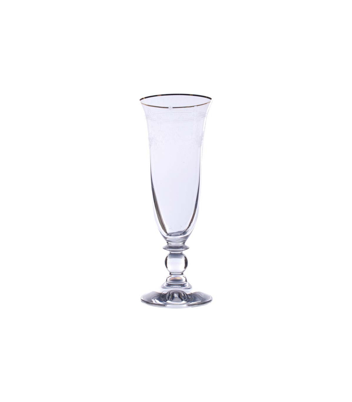 wadiga Flûte à Champagne en Verre et Liseré Doré