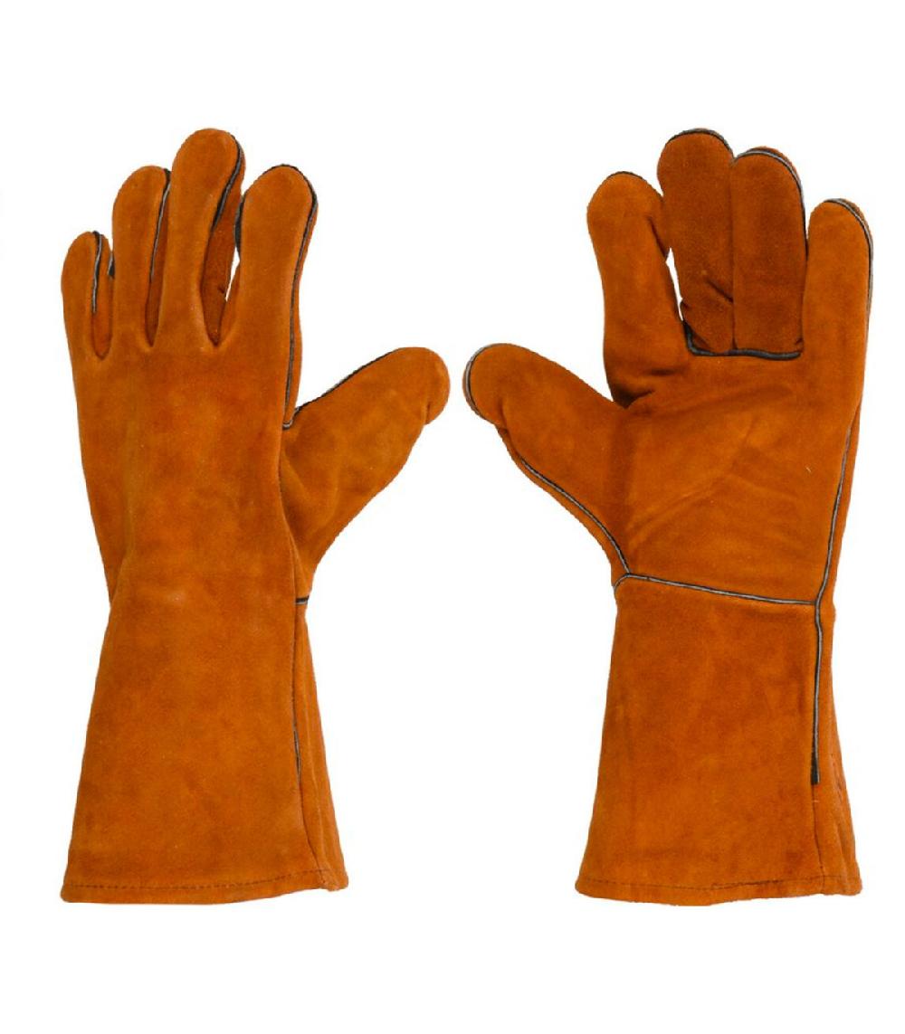 wadiga Gants barbecue en cuir marron 35cm